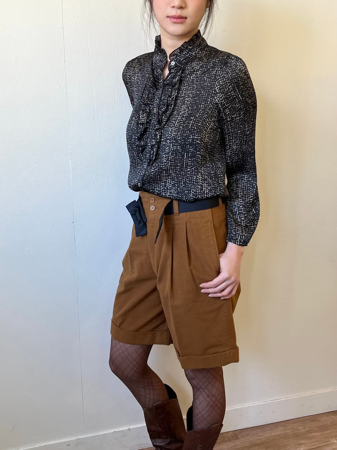 Simplicitg 핀턱 카멜 울 팬츠  상품이미지6