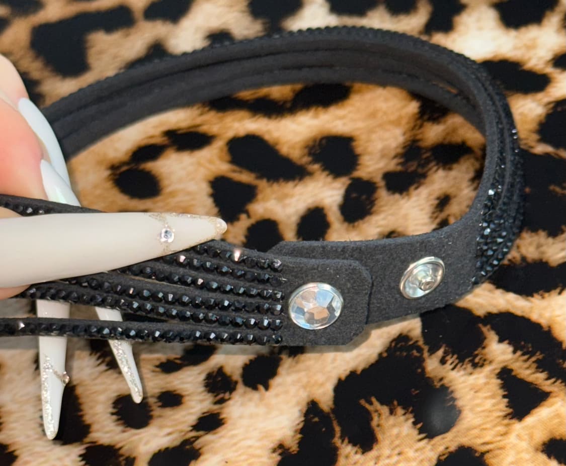 2way 시부야 갸루 펑크 emo 블랙 큐빅 초커 뱅글 팔찌 상품이미지3