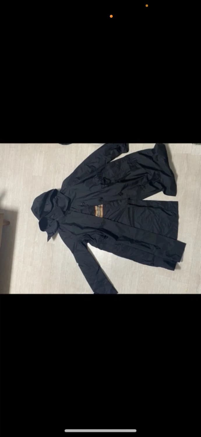 버버리 블랙 후드 바람막이 코트 UK6 상품이미지1