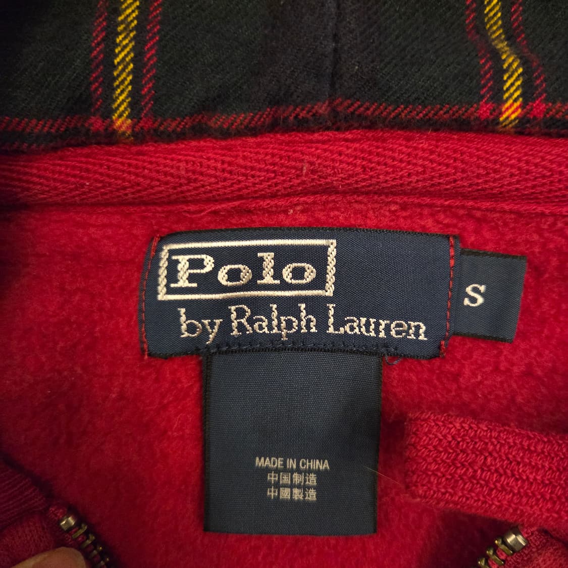 폴로 빅포니 체크 후드집업 s 상품이미지3