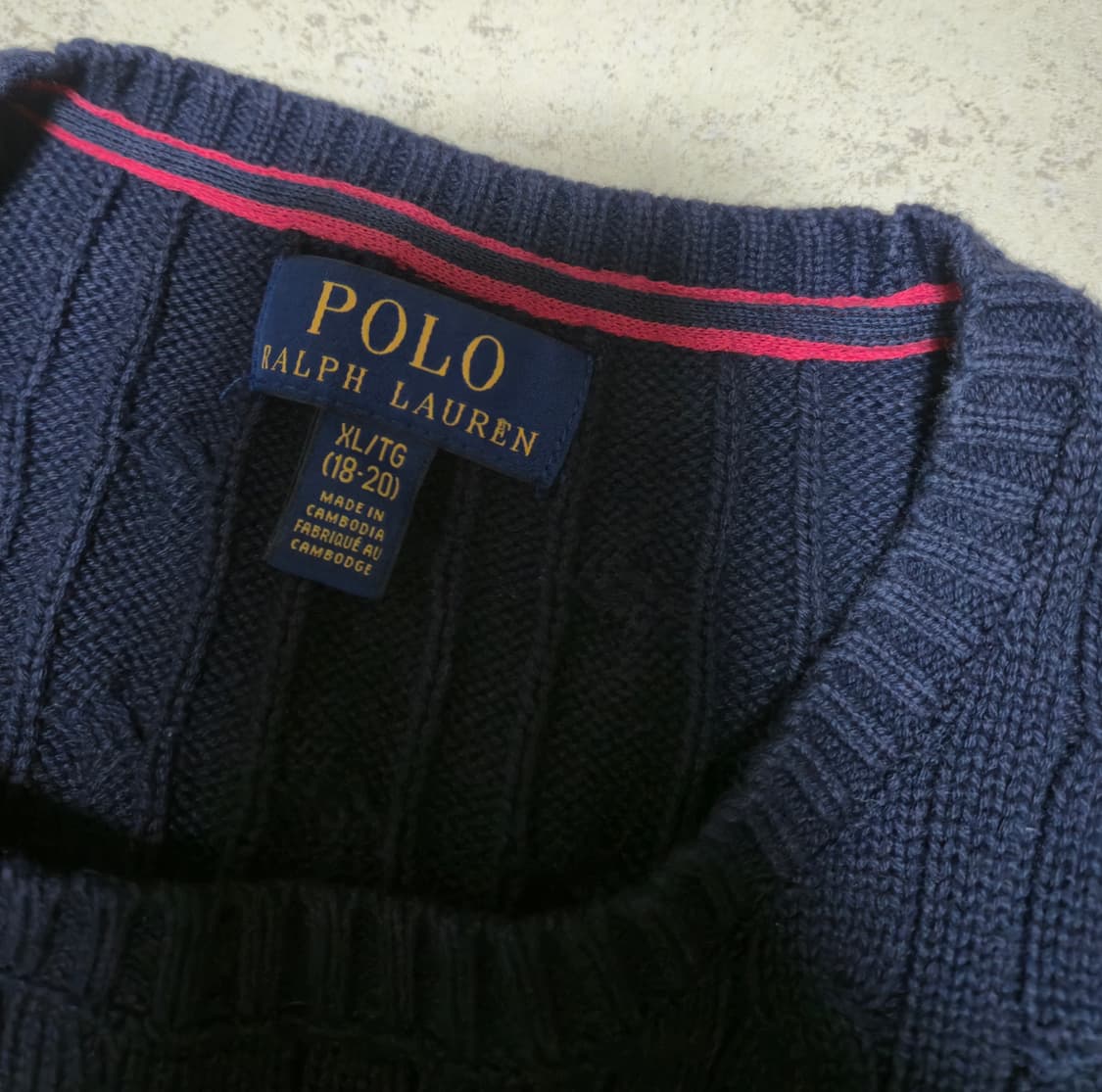 폴로 랄프로렌 케이블 니트 네이비 색상 XL 상품이미지3