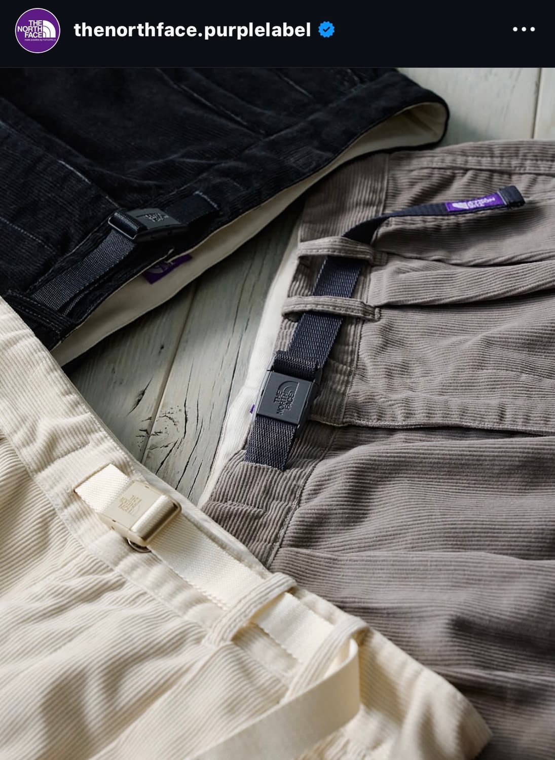 노스페이스 퍼플라벨 코듀로이 와이드 팬츠 34 상품이미지2