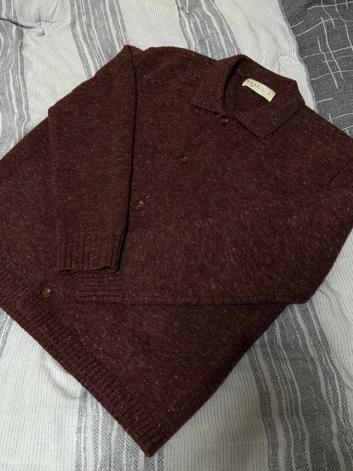 (1) 노운 넵 얀 카라 가디건 와인 상품이미지3