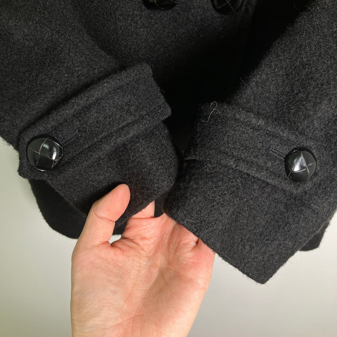 이자벨마랑 에뚜왈 블랙 울 논카라 더블 코트 36 상품이미지8