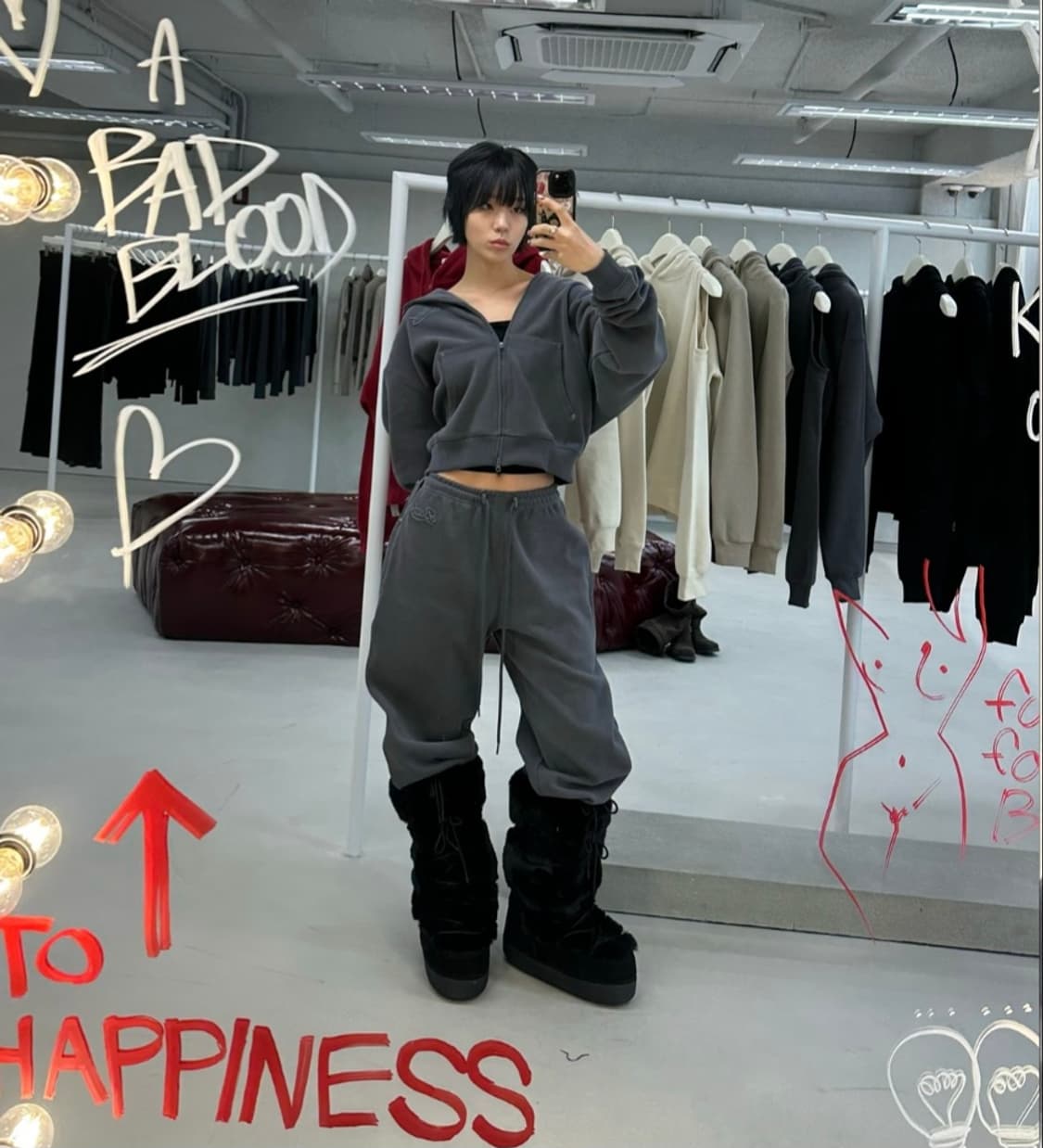 배드블러드 비욘드 후드집업 차콜 상품이미지1