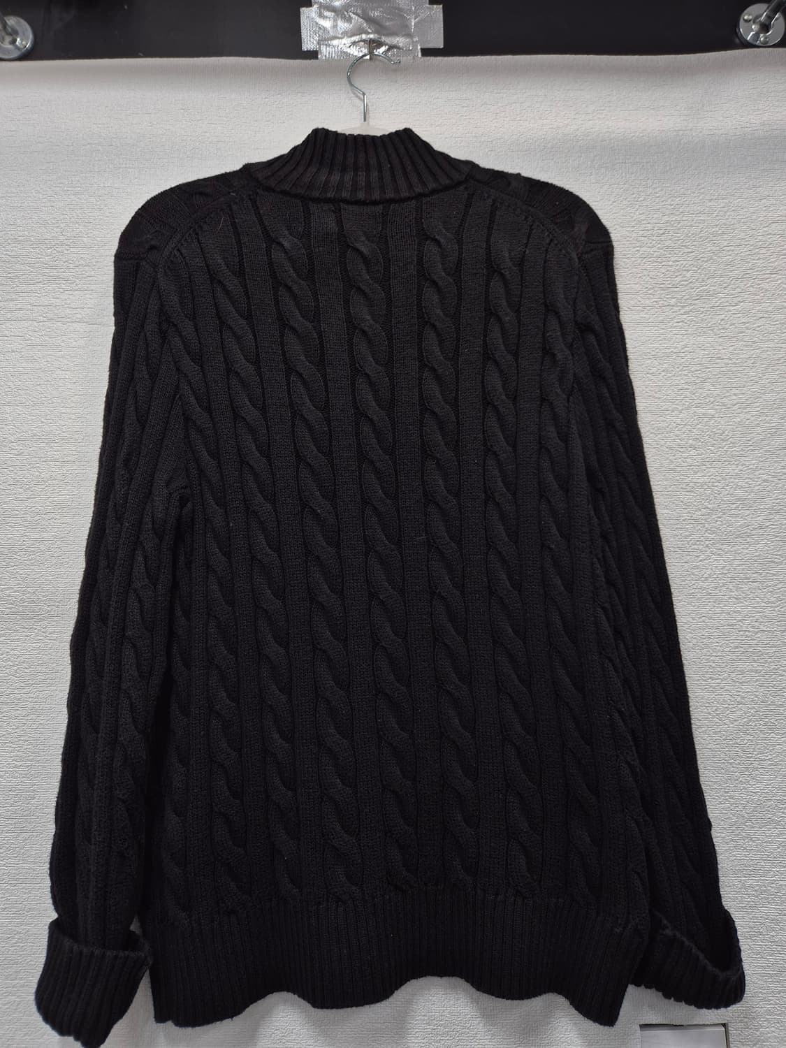 폴로 랄프로렌 블랙 꽈배기 니트 반집업 /95(정품) 상품이미지3