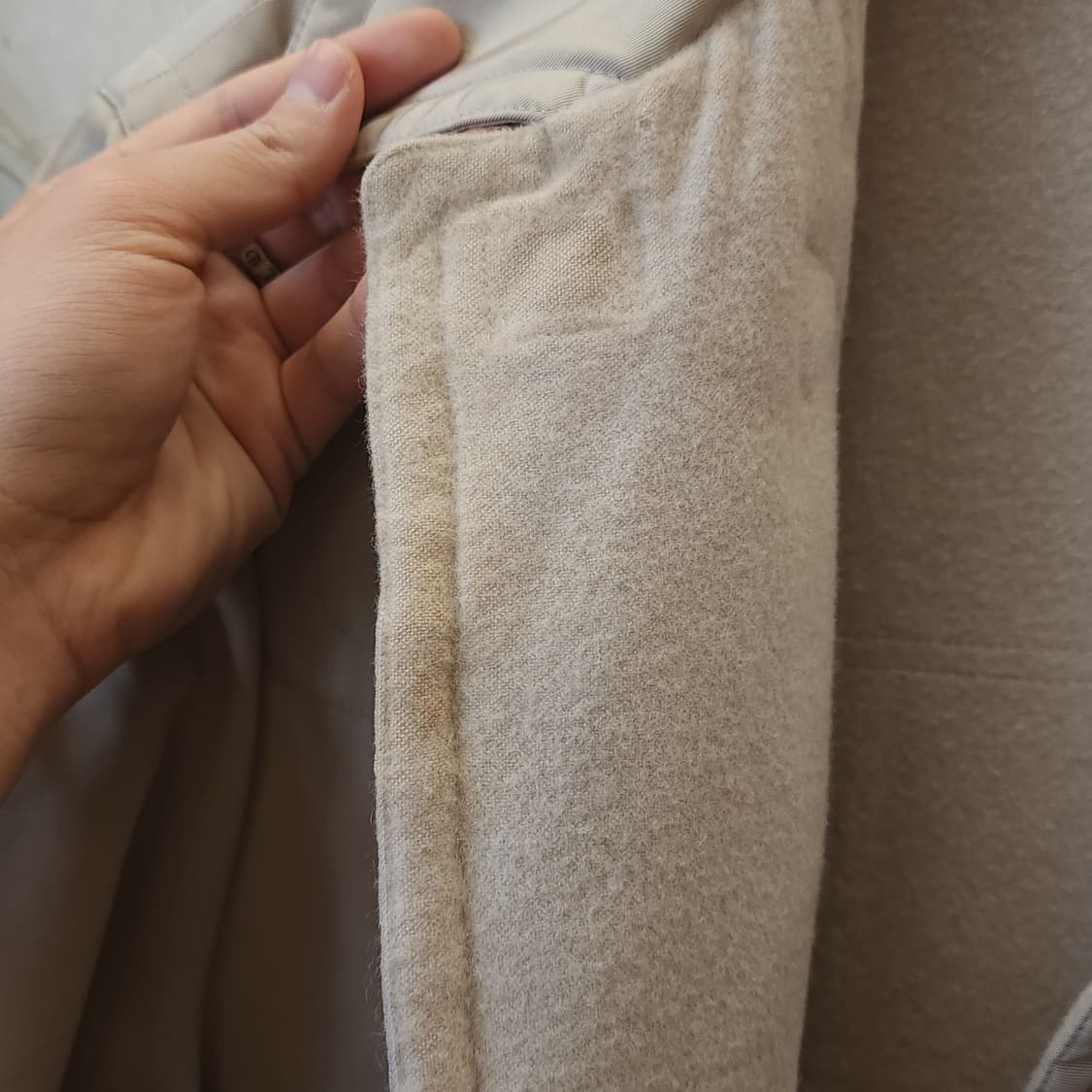 90s 에르메스 더플코트 캐시미어 라이닝 아이보리 코트 48 상품이미지6