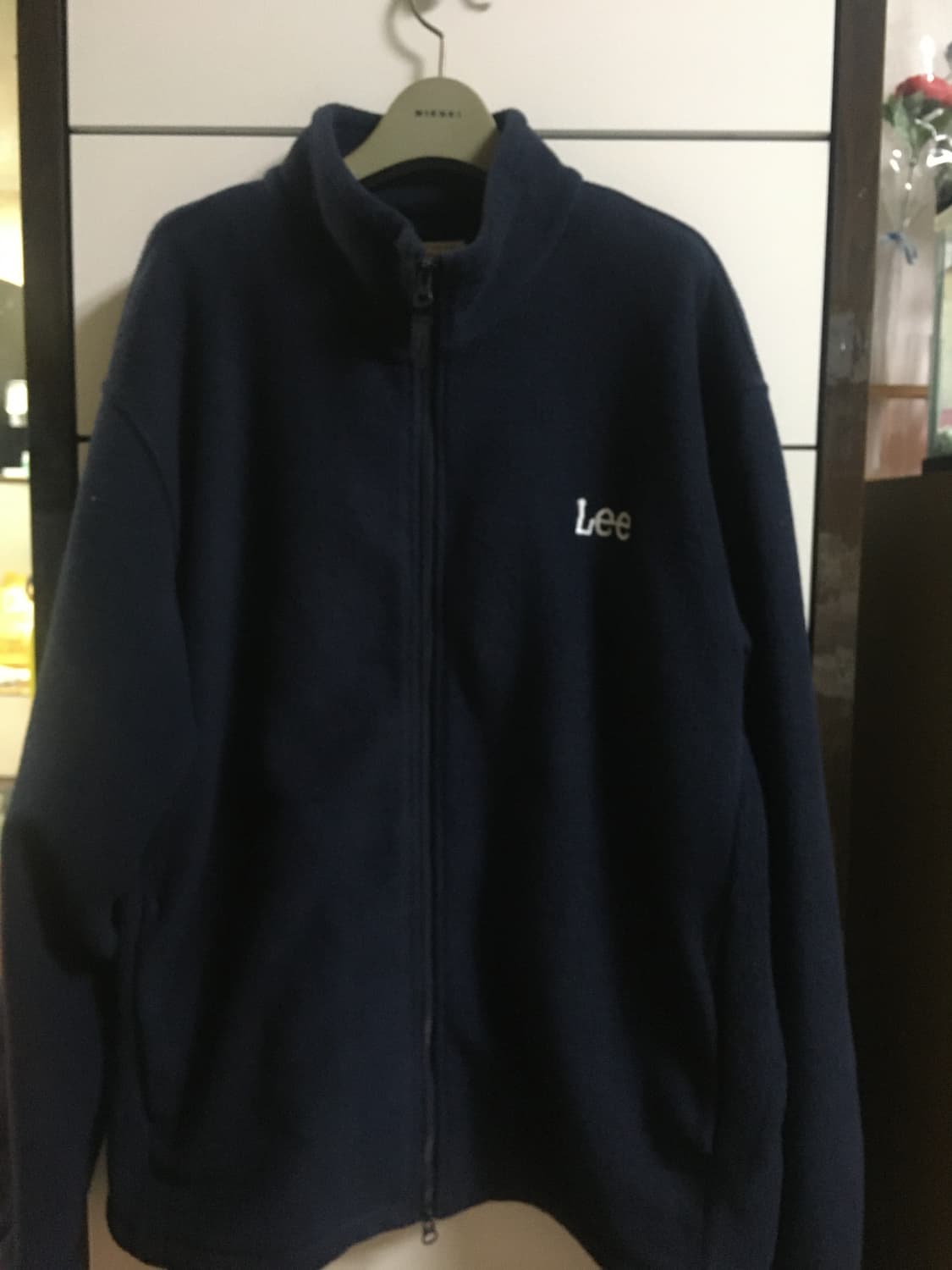 Lee 로고 플리스 L 네이비 집업 상품이미지1