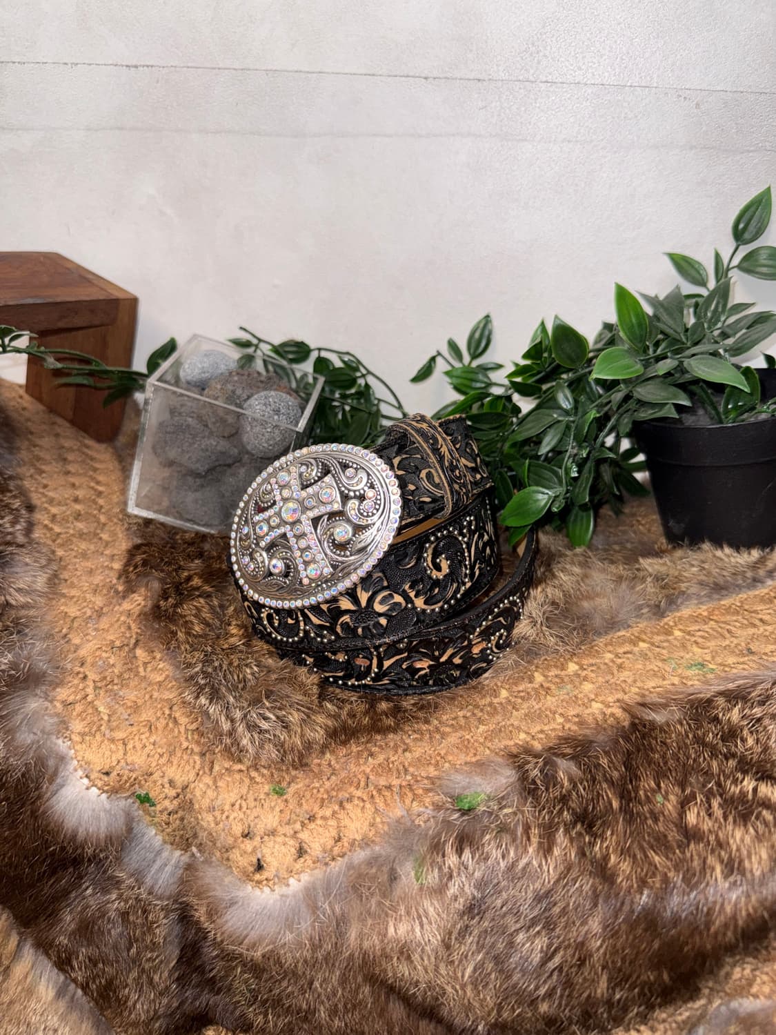 Bold oriental cubic cross buckle belt 상품이미지2