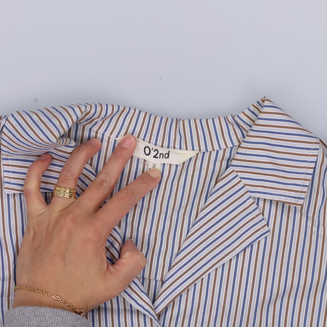 2 한섬오즈세컨 스트라이프 셔츠 0330H1 상품이미지3