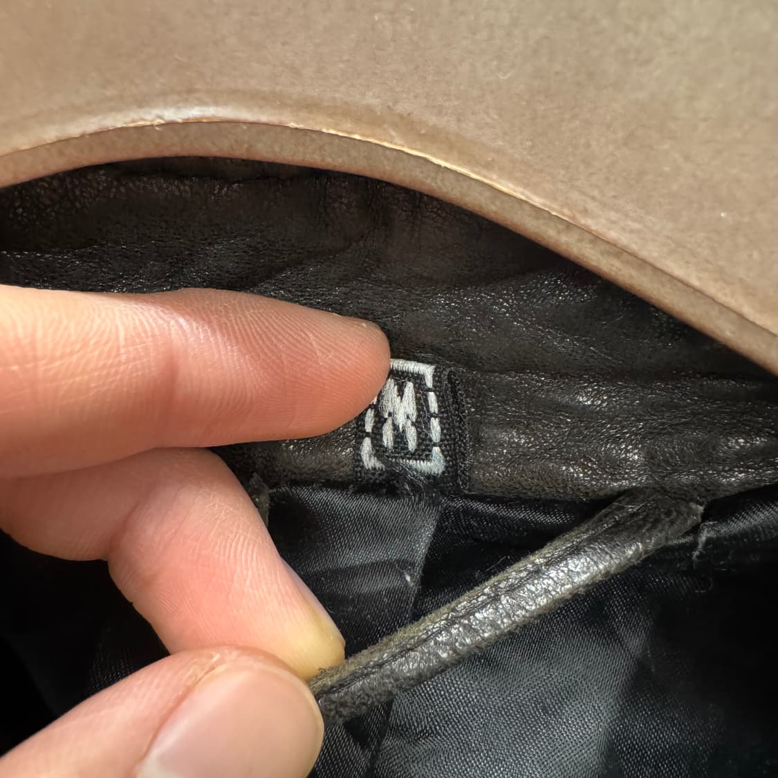 USA VINTAGE 빈티지 레더 플라이트 자켓 소매 청록 배색 브라운 상품이미지5