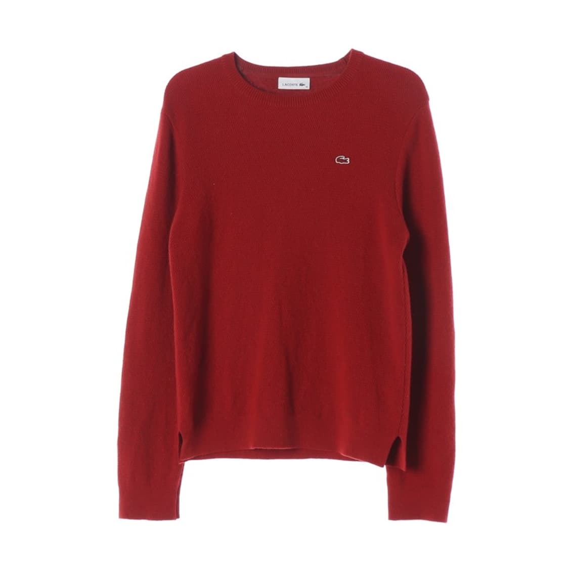 라코스테 여성 자수 로고 레드 울 니트 38 상품이미지1