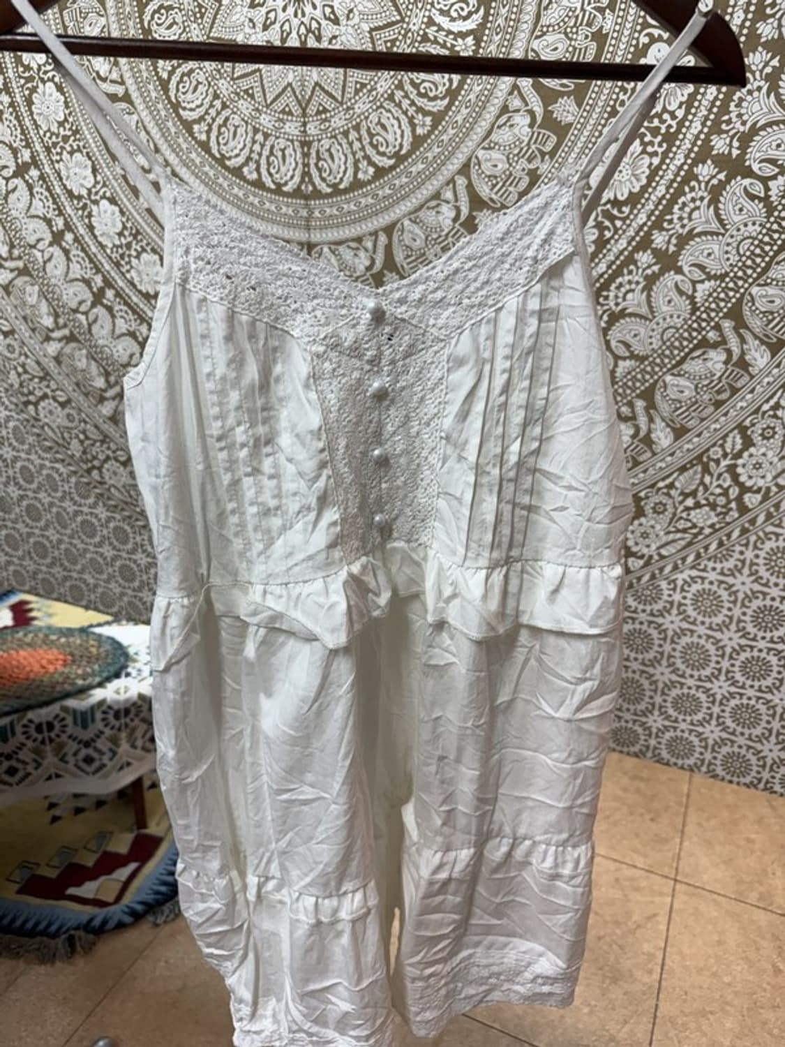 여성 프릴 레이스 디테일 롱 슬리브리스 상품이미지3