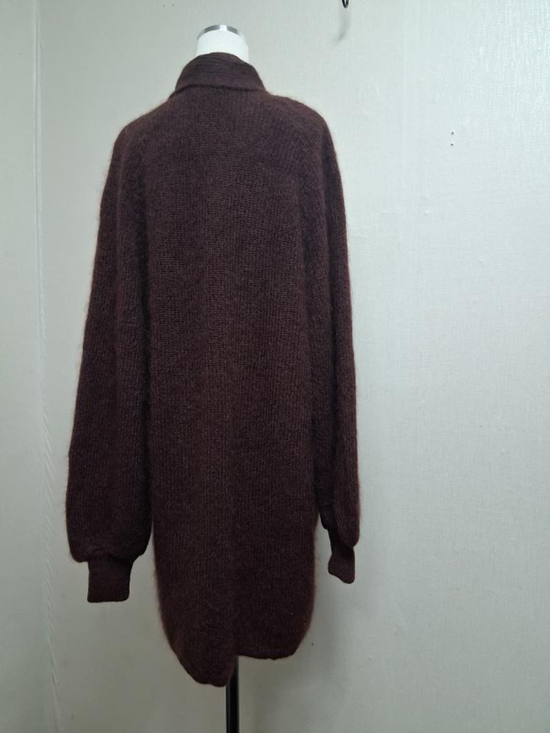 MAY VALENCIA 브라운자주색 모헤야 숄가디건 최고의컨디션 상품이미지3
