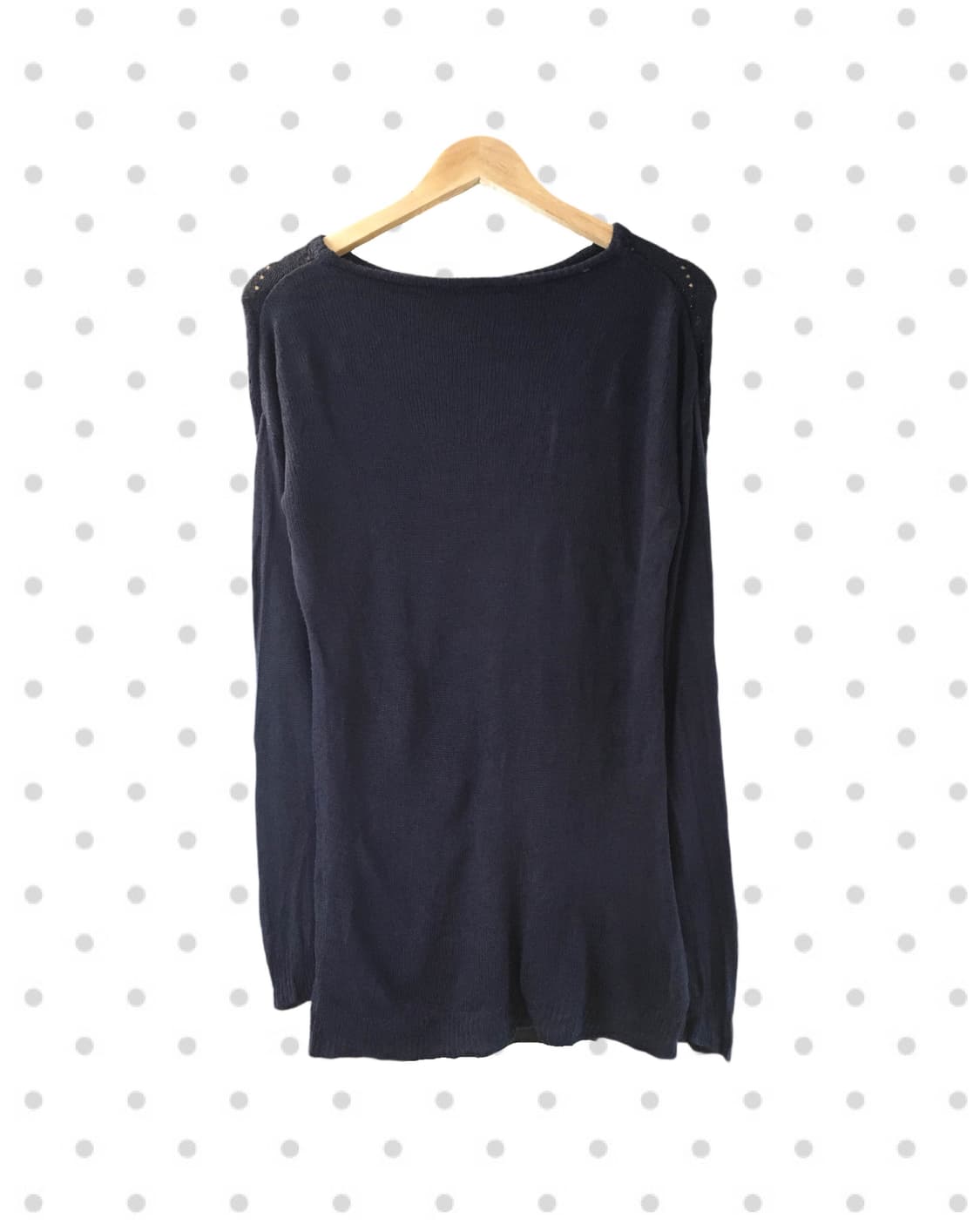 vintage punching hole loose knit navy 상품이미지5