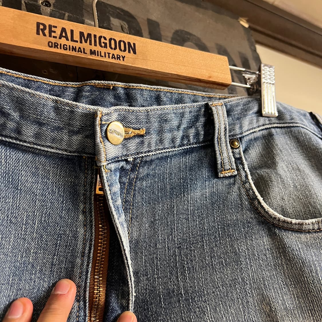 칼하트 카펜터 데님 38x32 Mexico 260413-20 빈티지 상품이미지4