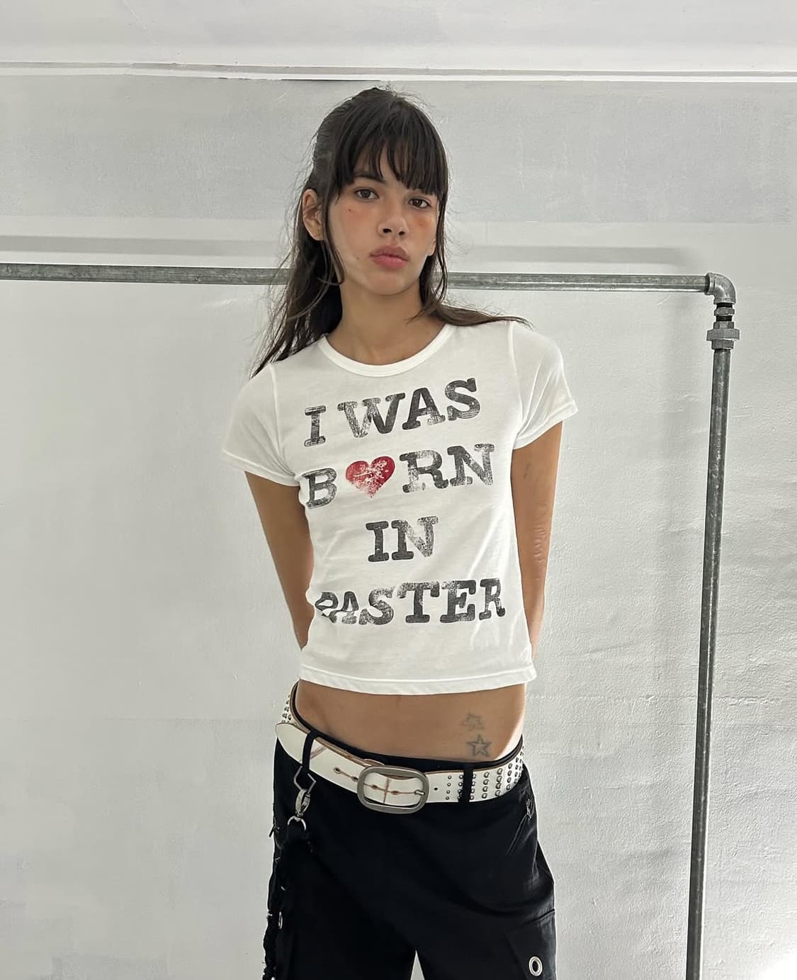 Paster : I WAS BORN IN T-SHIRT, WHITE 상품이미지1