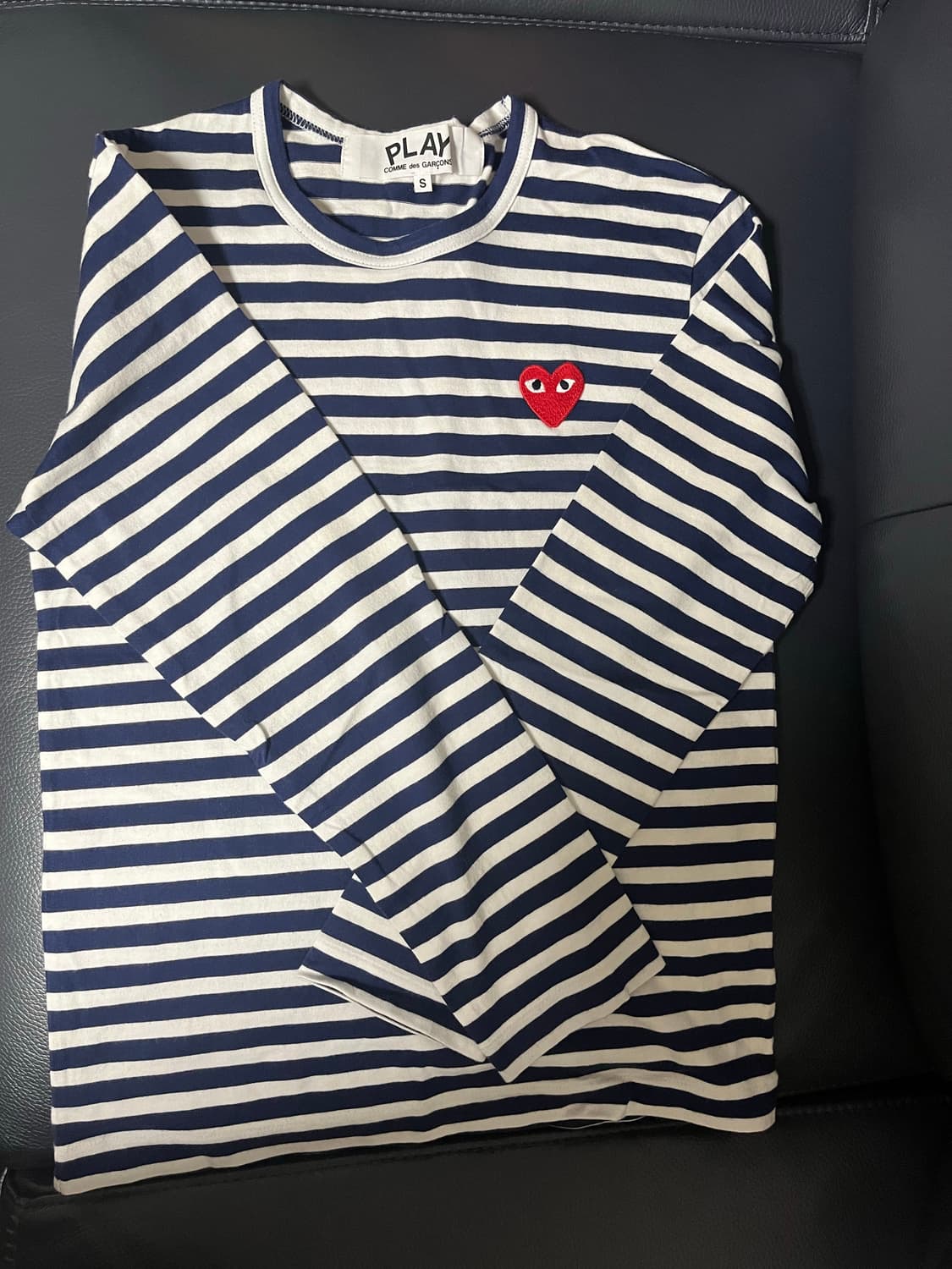 꼼데 플레이 스트라이프 롱슬리브 s 상품이미지1