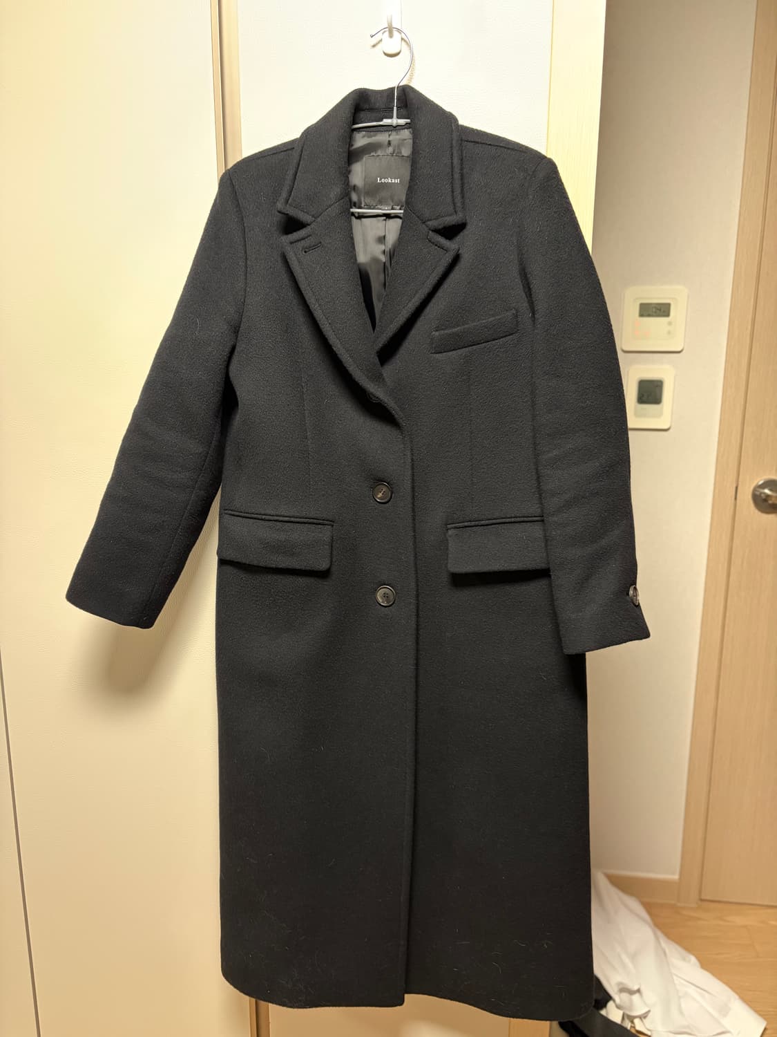 룩캐스트 블랙 소이 울 싱글 코트 상품이미지3