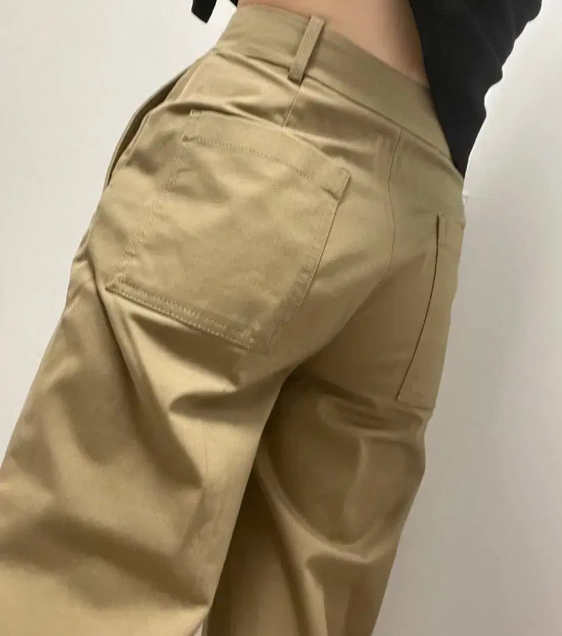 24 xs 자라 일자 펜슬 겨울 하이웨스트 팬츠 바지 롤업 슬랙스 베이지 상품이미지6