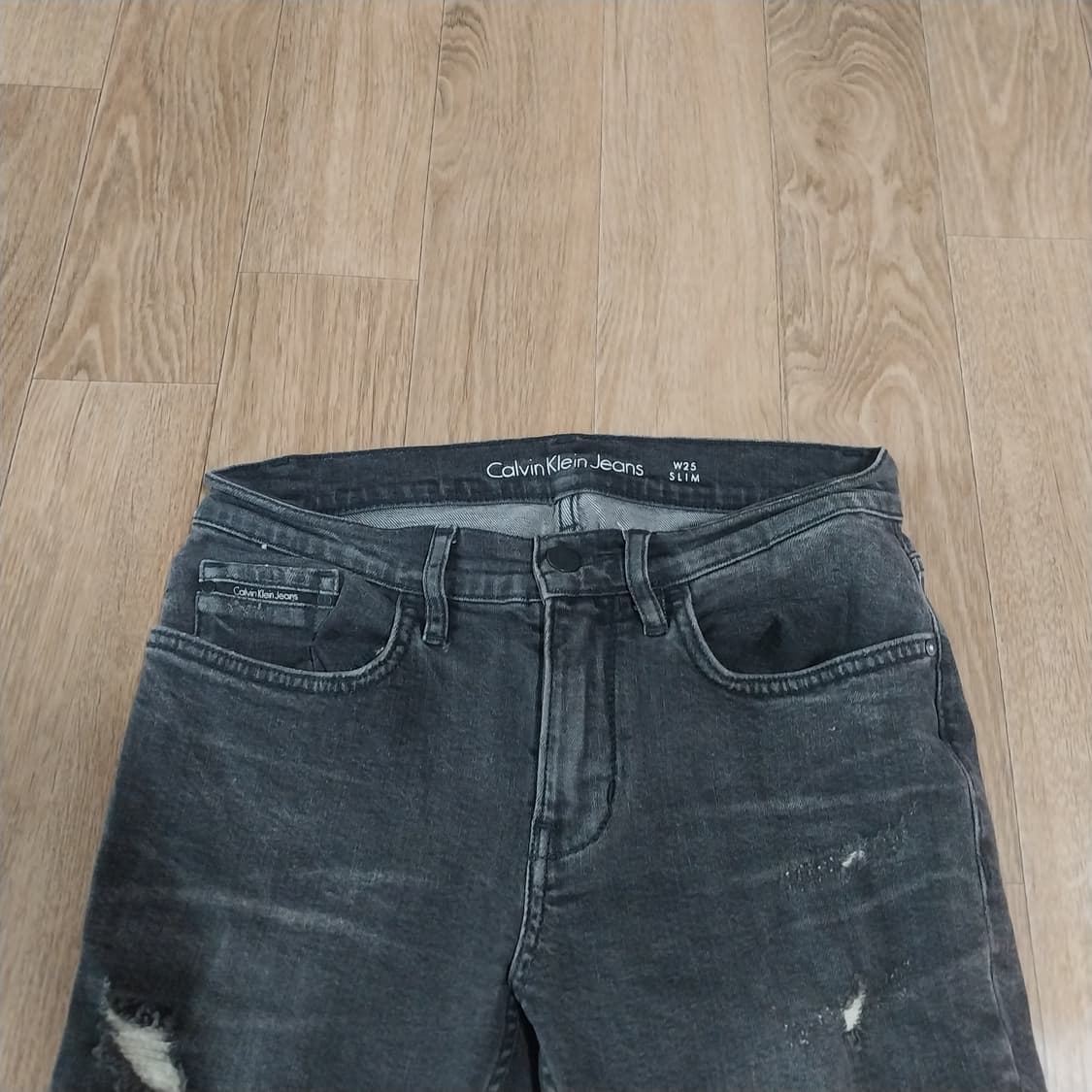 CK 여성 25 인치 스판 반바지 데님 상품이미지3