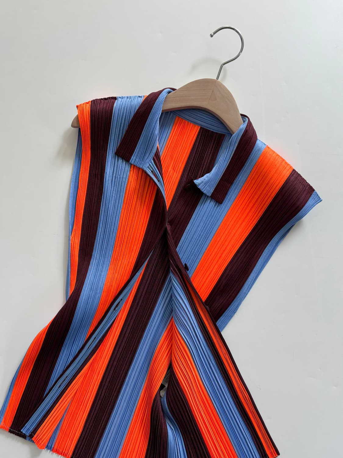 Pleats Please 플리츠플리즈 3색 스트라이프 패턴 슬리브리스 탑 상품이미지6