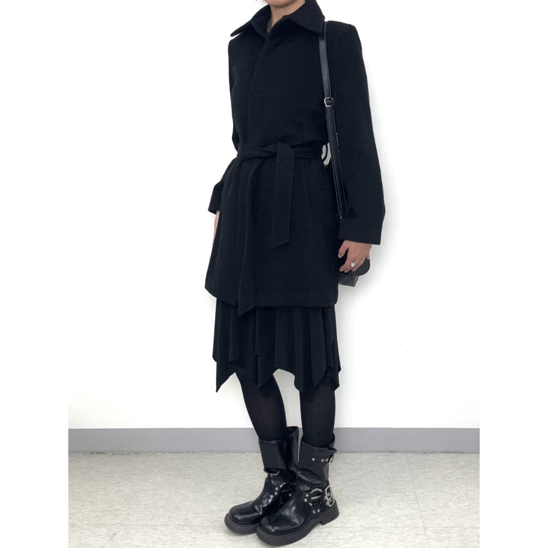 빈티지 블랙 울 앙고라 코트 상품이미지1
