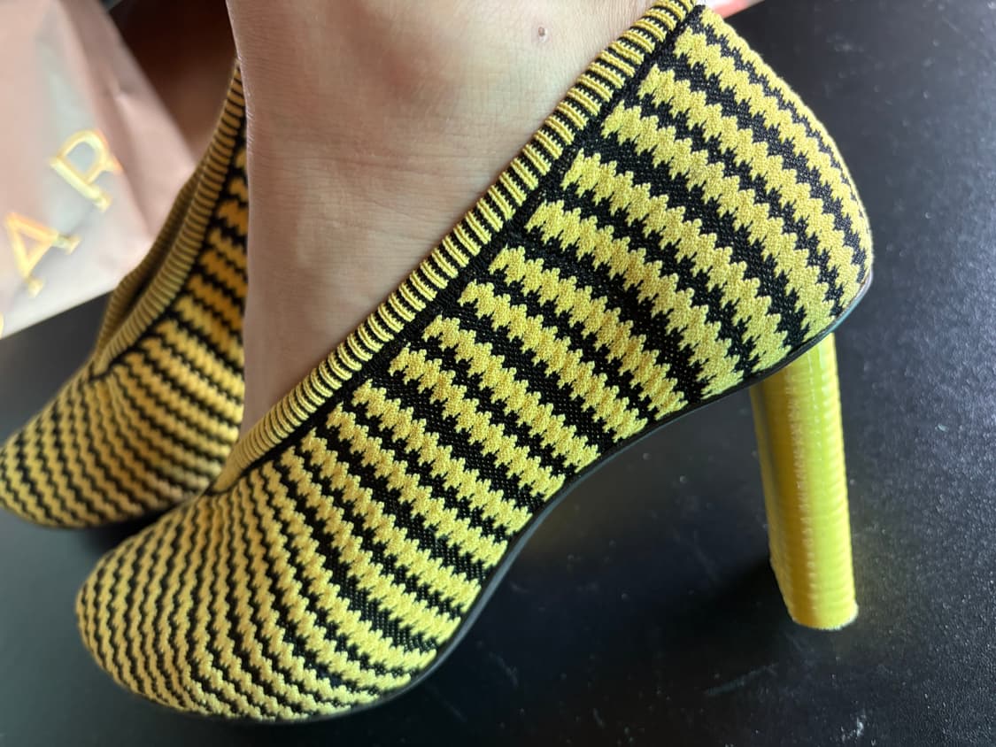 Celine 옐로우 스트라이프 힐 상품이미지2