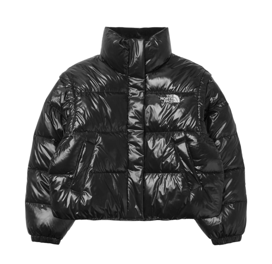 노스페이스 화이트 라벨 글로시 디테처블 다운 자켓 블랙 s 상품이미지1