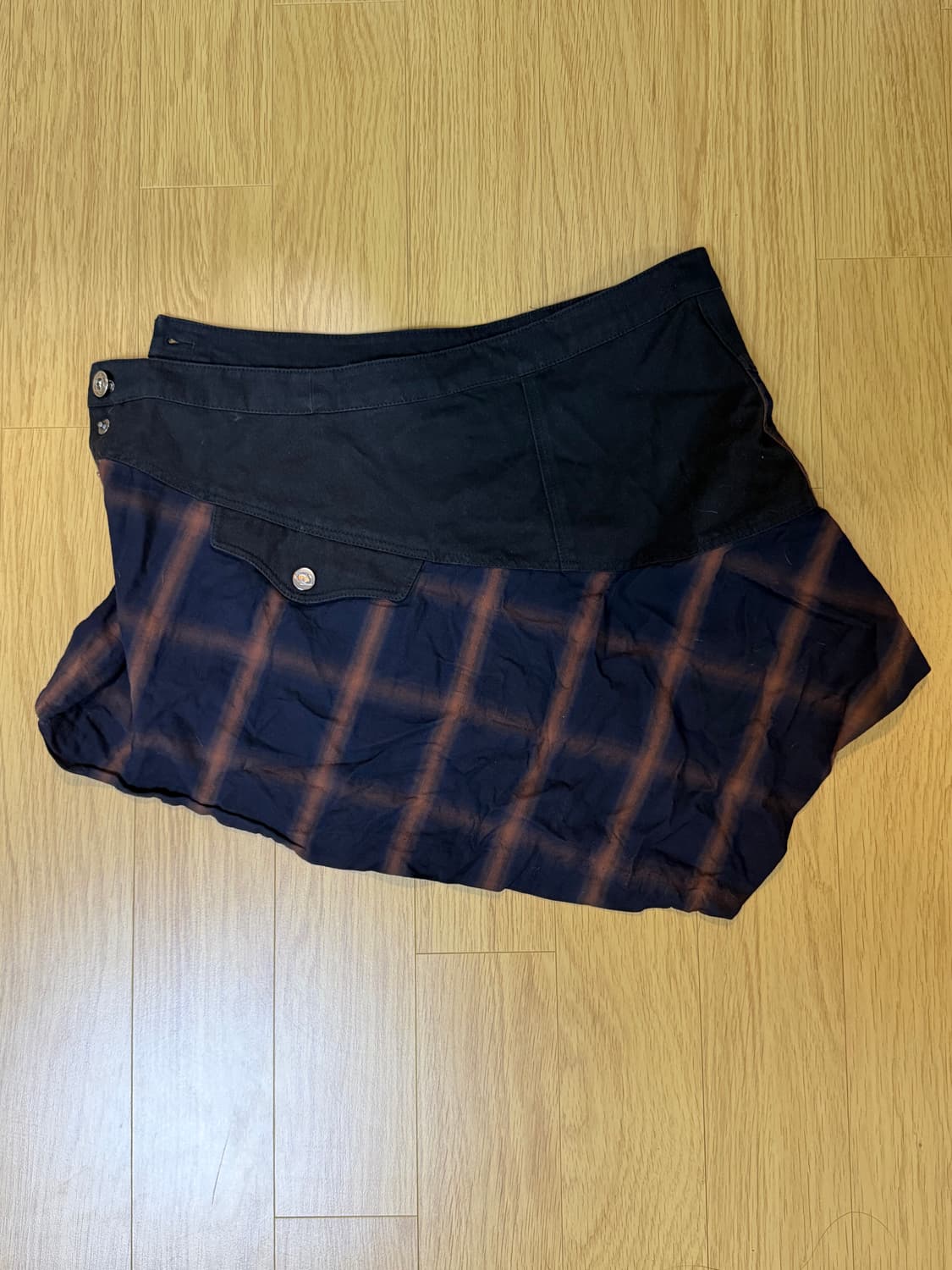 미스치프 미니스커트Asymmetric Two-Tone Mini Skirt 상품이미지6