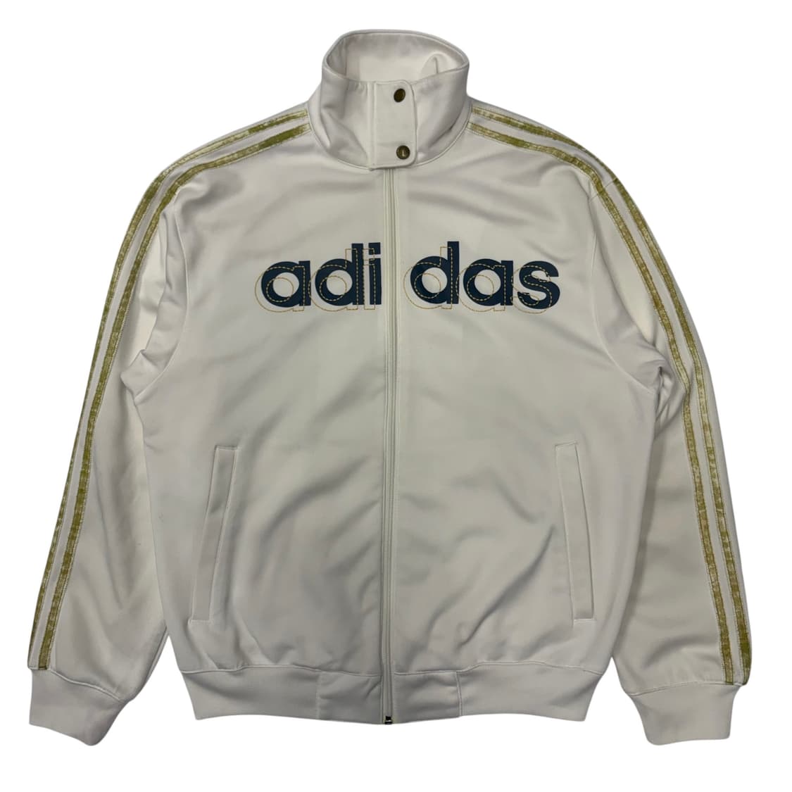 아디다스 빈티지 화이트 넥 버튼 져지 L 상품이미지1