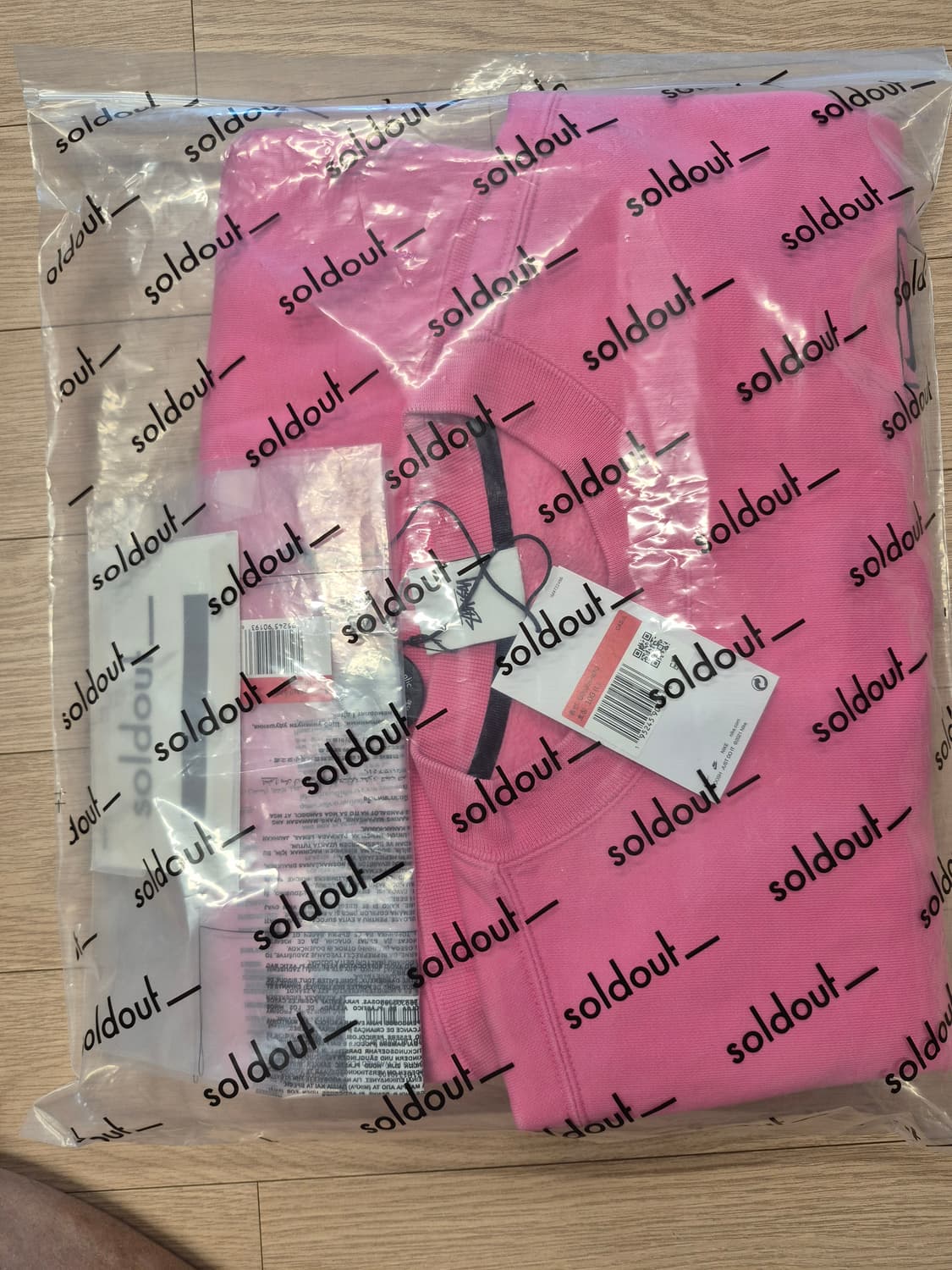 나이키 x 스투시 NRG 워시드 플리스 크루넥 로터스 핑크 상품이미지3