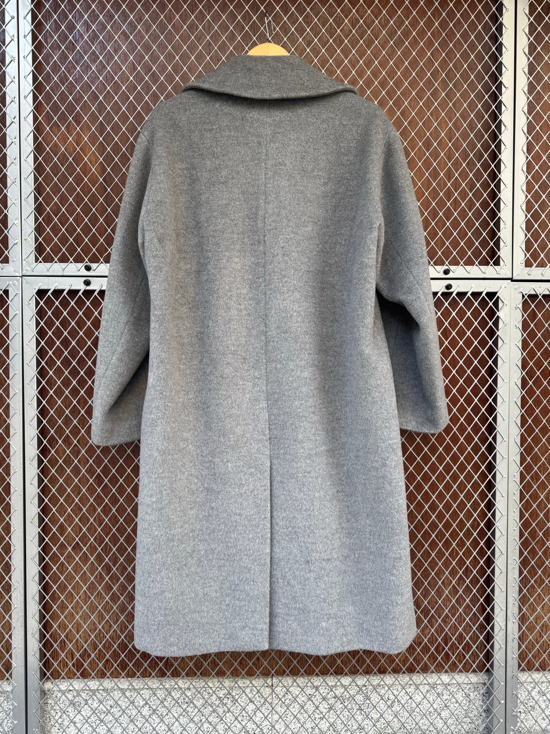 한섬 시스템 낙타 울 그레이 오버핏 롱 코트 M 상품이미지8