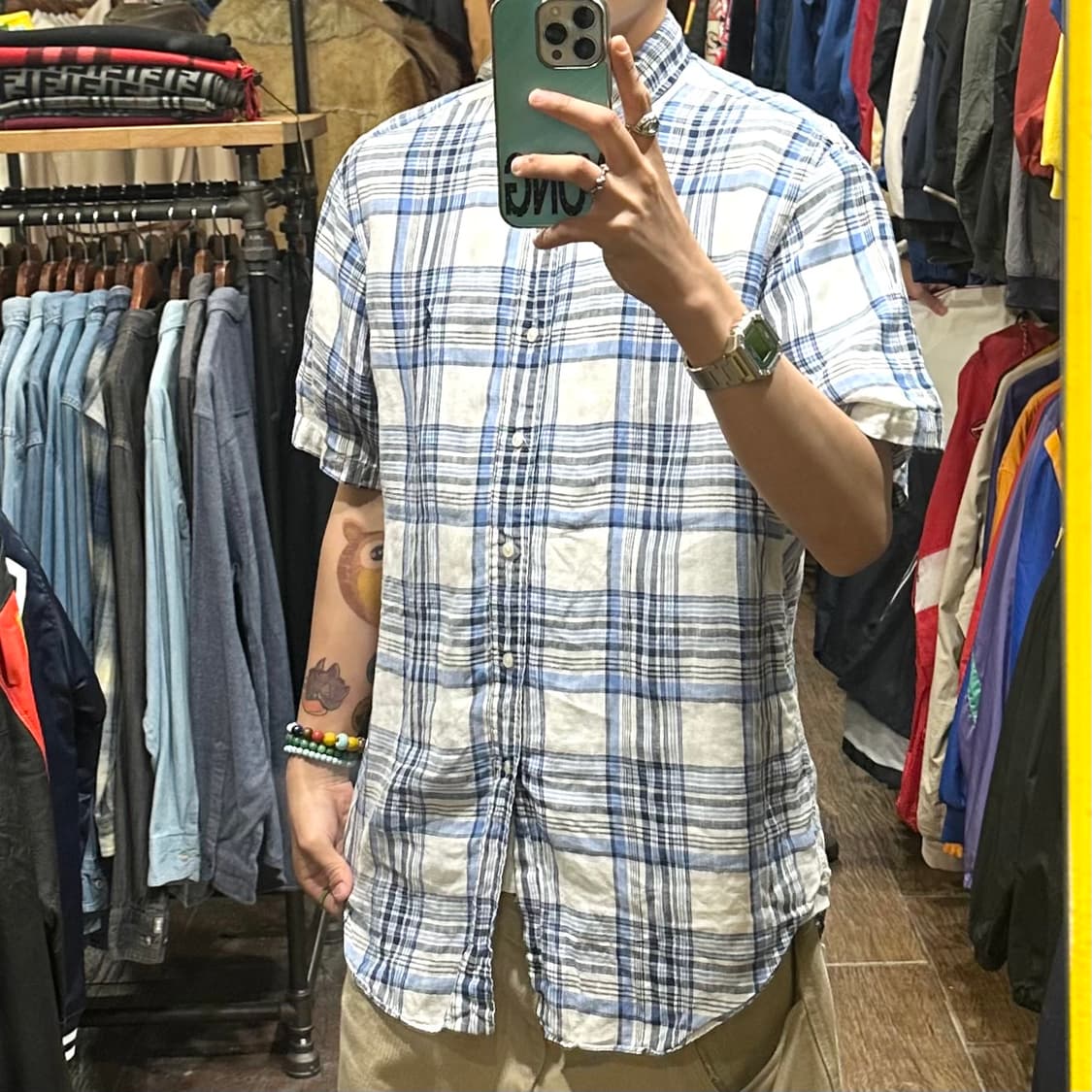 [HI] 폴로 랄프로렌 반팔 셔츠 체크블루 상품이미지3