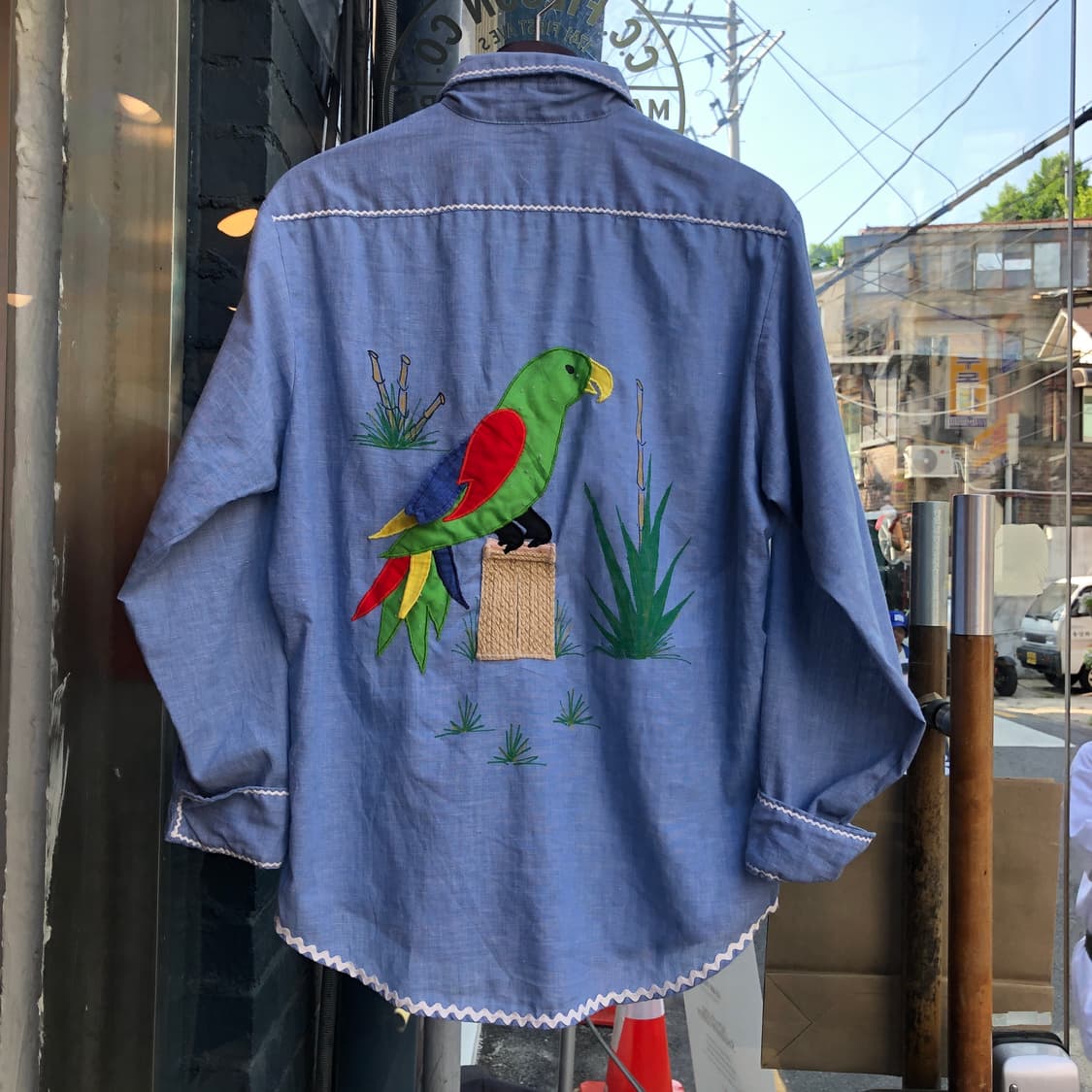 80s Vintage chambray shirt-M 상품이미지6