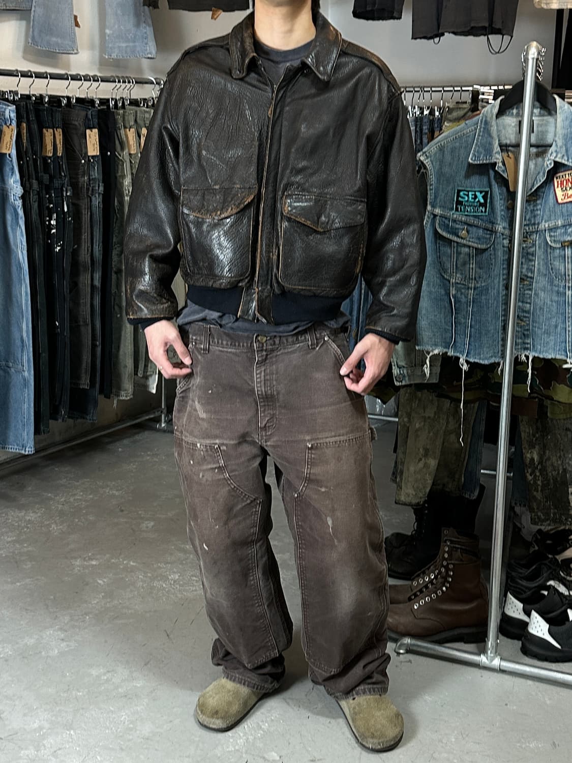 80's OG 빈티지 아비렉스 A2 레더 자켓 레더 봄버 상품이미지2