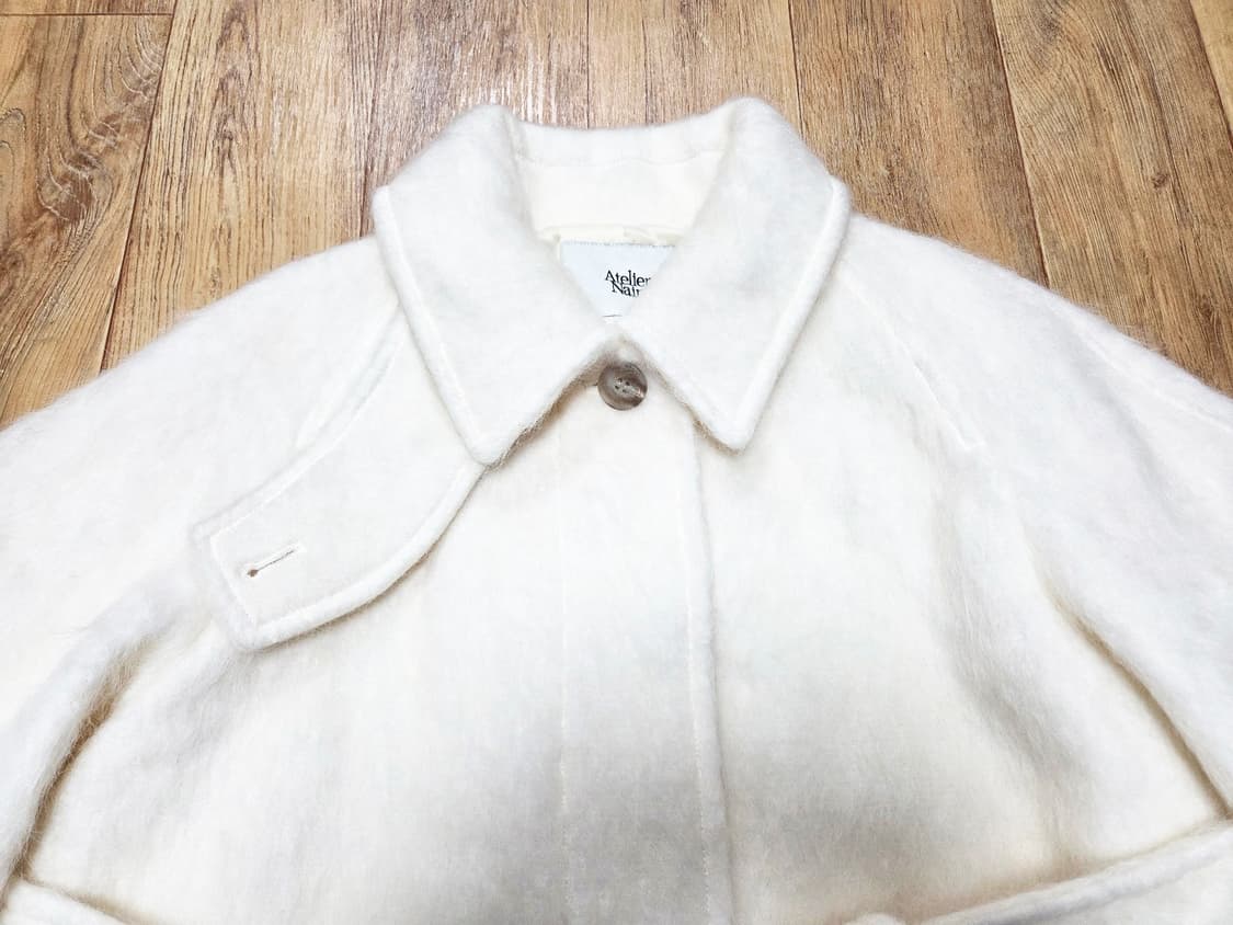 아틀리에나인(Atelier Nain) 헤어리 울 벨티드 하프코트 새상품 상품이미지8