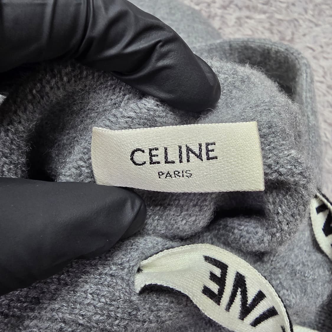 {클로젯}[M]셀린느 트리옹프 로고 드로우스트링 캐시미어 니트후드 셋업 상품이미지6