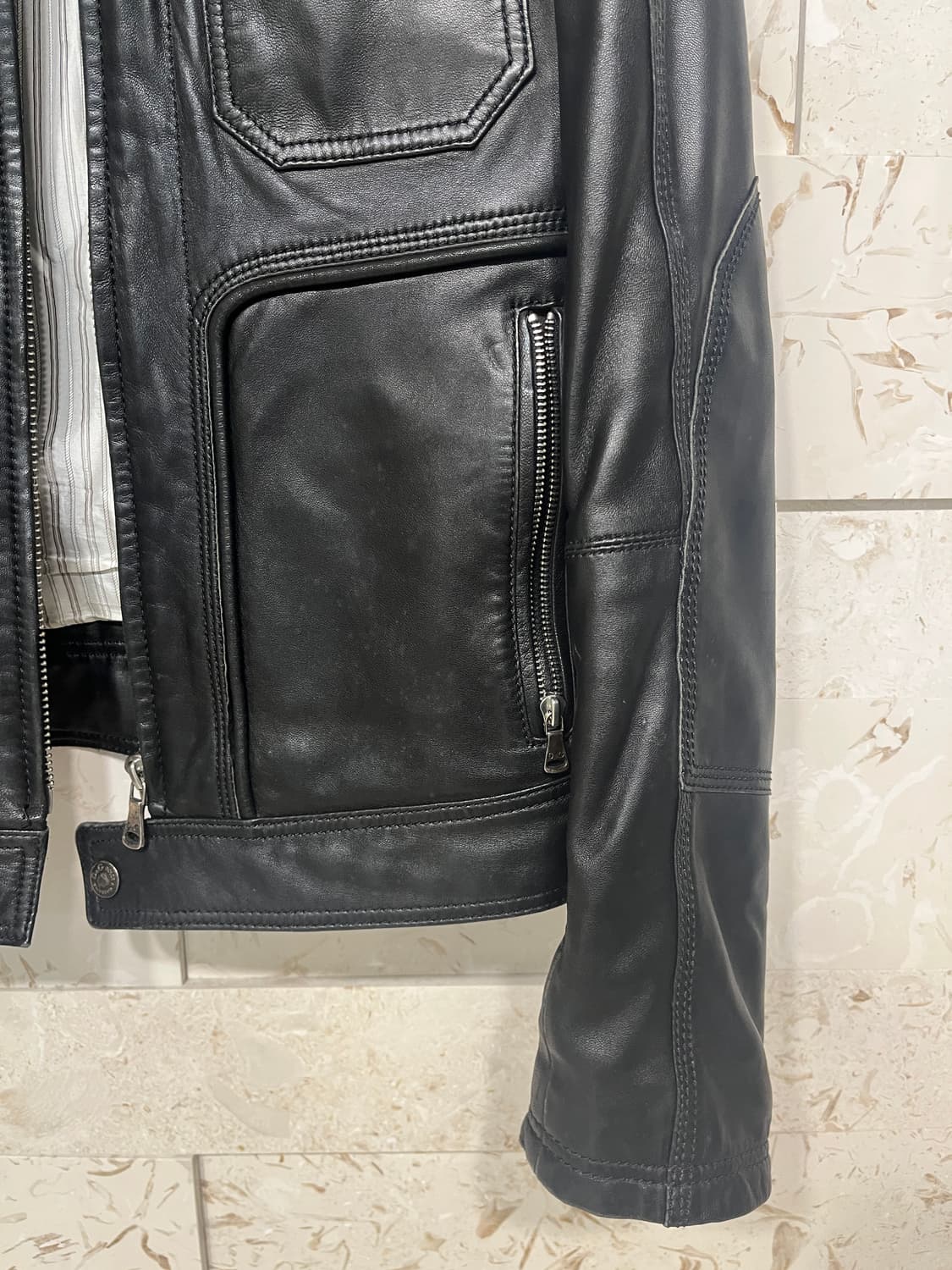 46) 돌체앤가바나 램스킨 레더자켓 상품이미지3