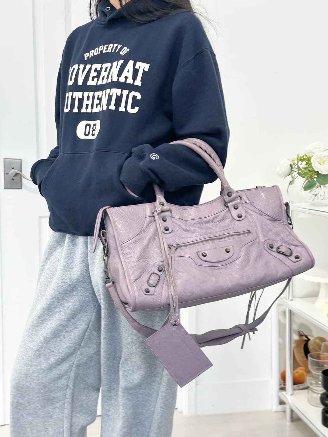 [A 정품] 발렌시아가 시티 모터백 파트타임 연보라 상품이미지6