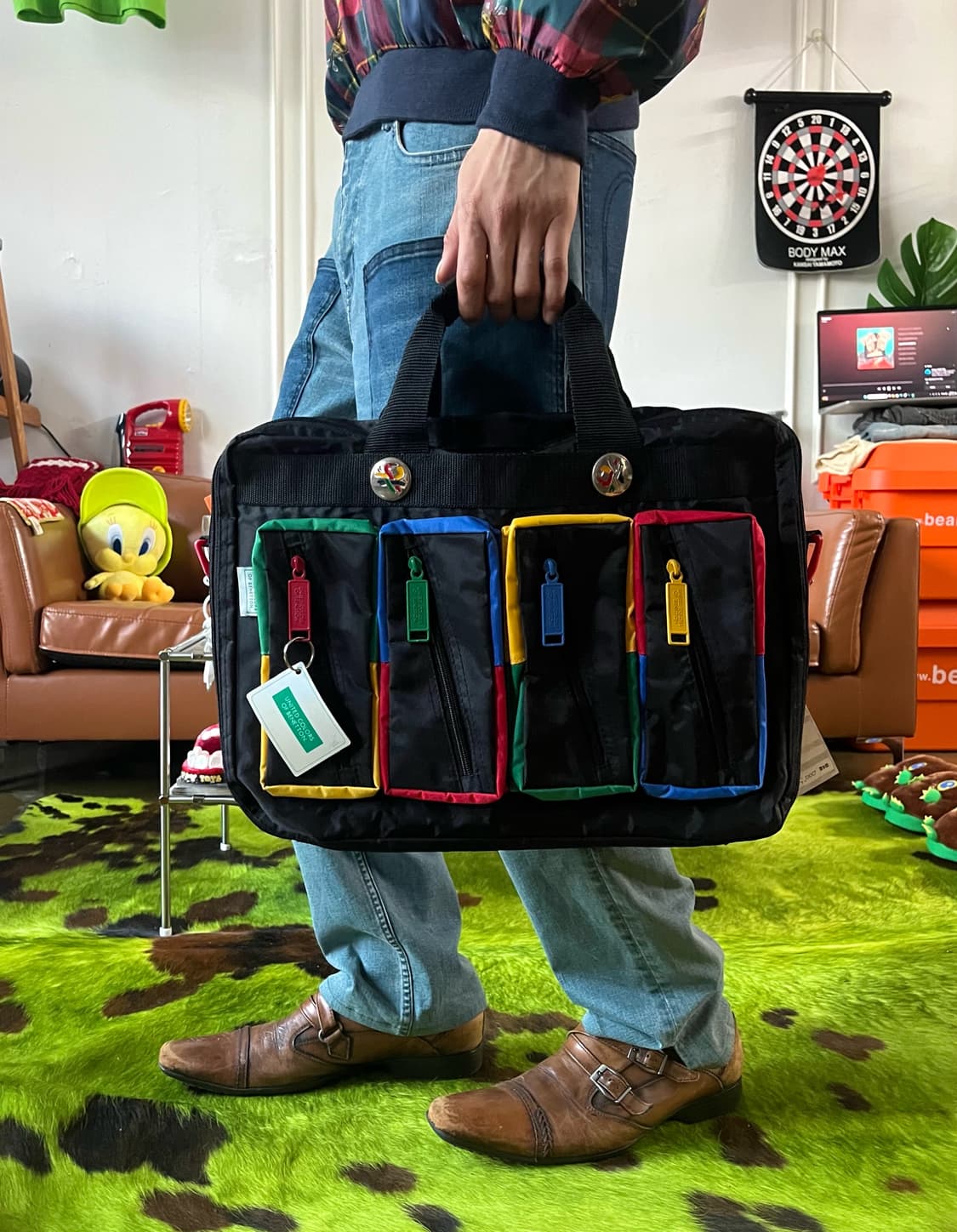 1990s Old Benetton Color Block Bag 상품이미지2