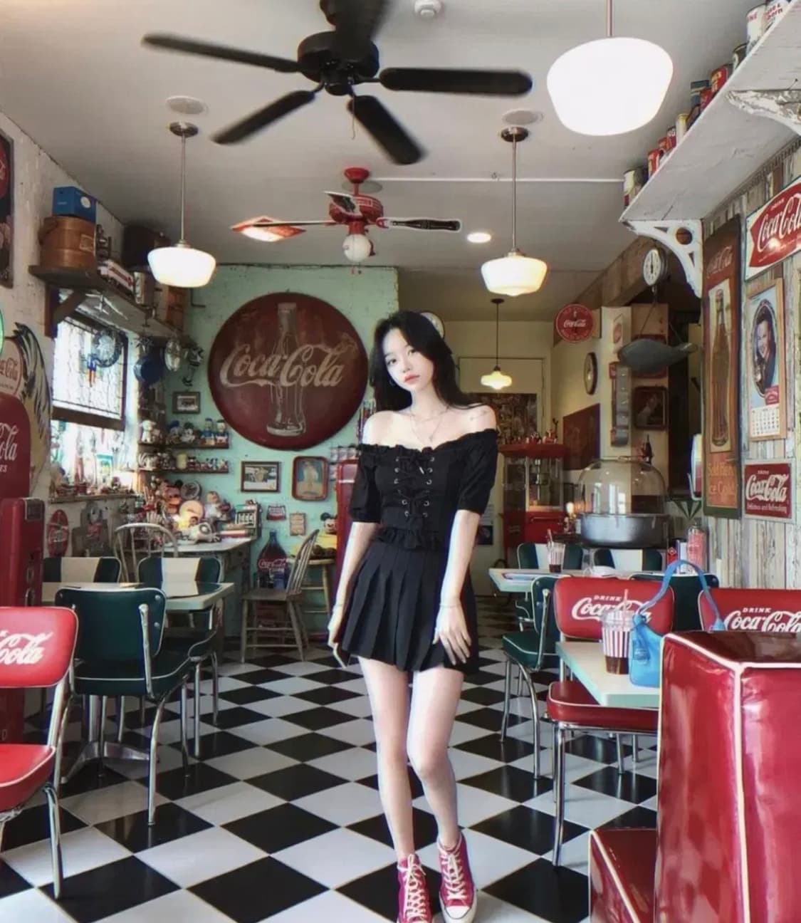 페일제이드 코르셋 오프숄더 블라우스 블랙 상품이미지2