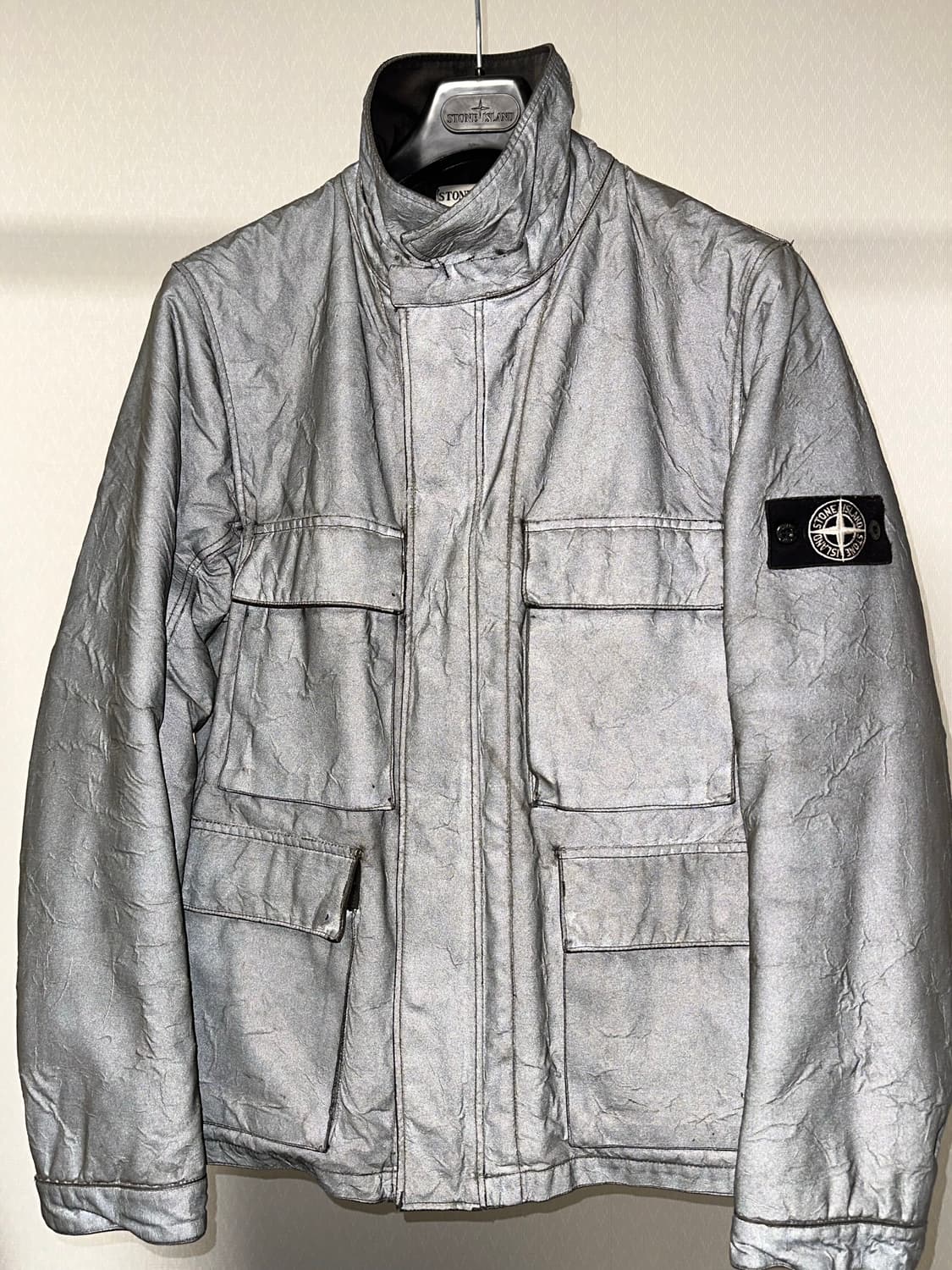 스톤아일랜드 앤티크드 리플렉티브 자켓 L(105) 국내판 상품이미지4
