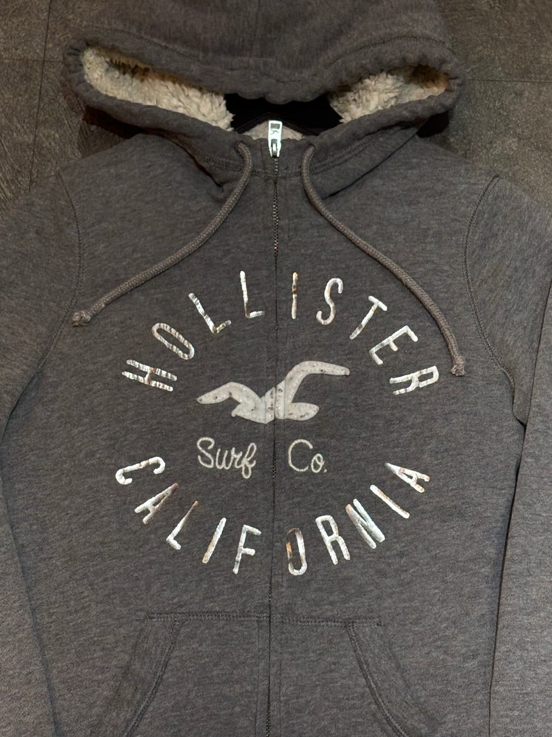 홀리스터 올드스쿨 후드집업 퍼 XS 상품이미지4