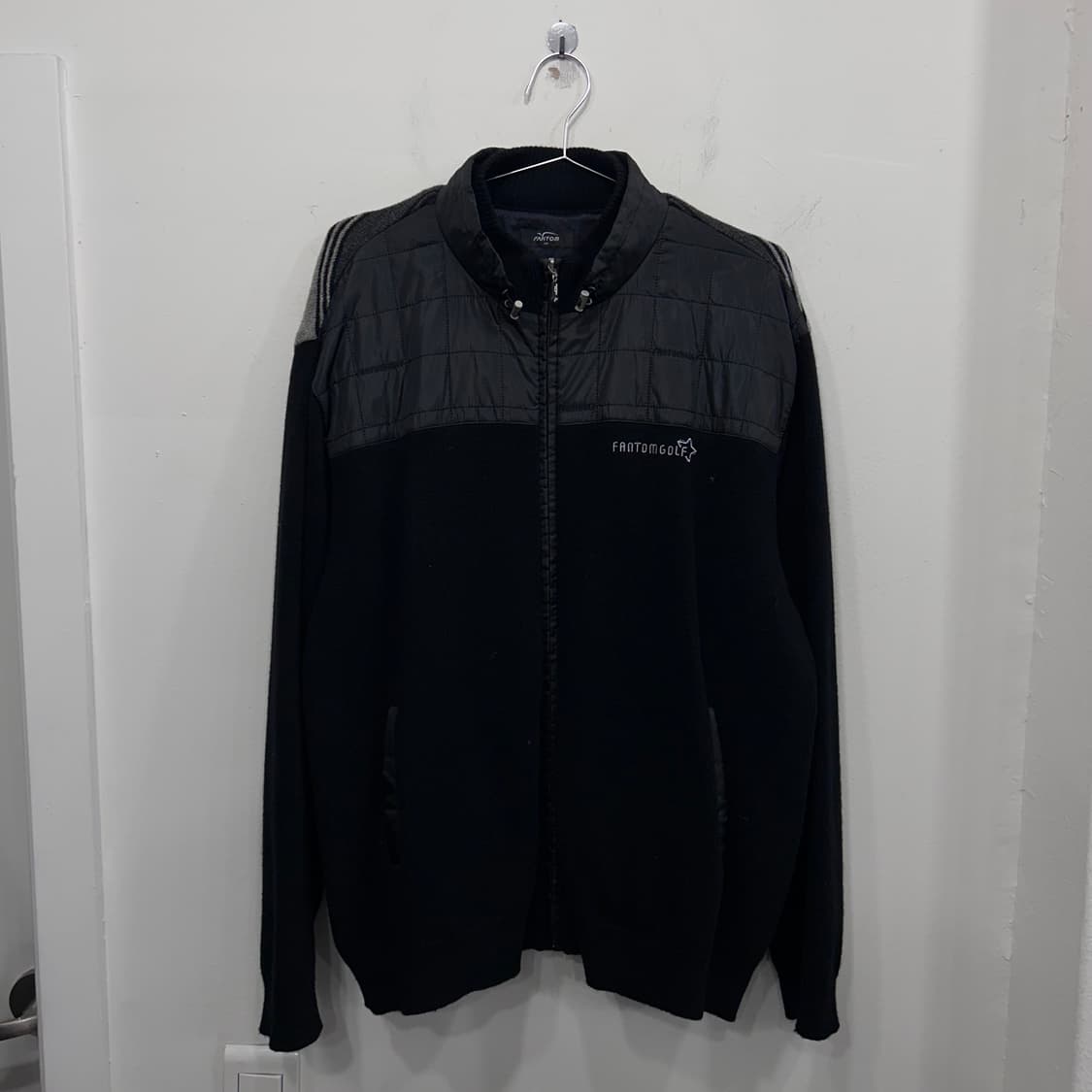 팬텀 골프 나일론패치 퓨어 울 니트집업 상품이미지2