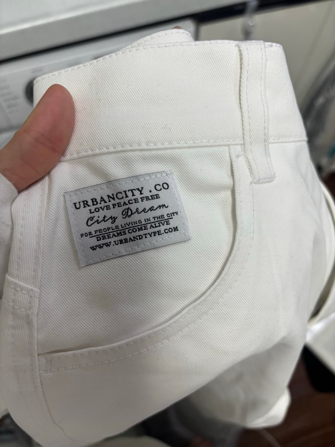 어반디타입 코튼 세미 와이드 팬츠 M 화이트 상품이미지4