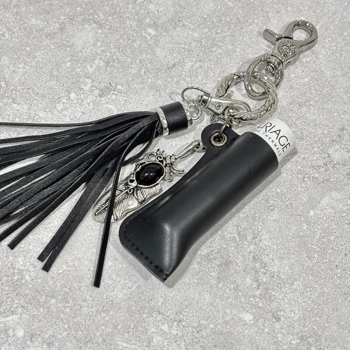 Oribell 태슬 가죽 립밤 라이터 립밤 케이스 깃털 키링 열쇠고리 상품이미지10