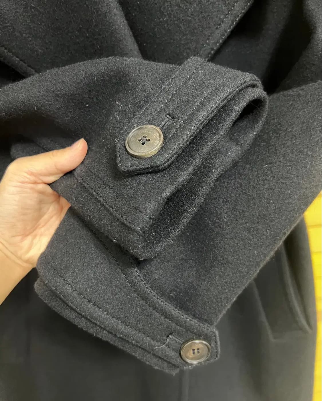 솔리드옴므 남성 블랙 울코트 하프코트 상품이미지6