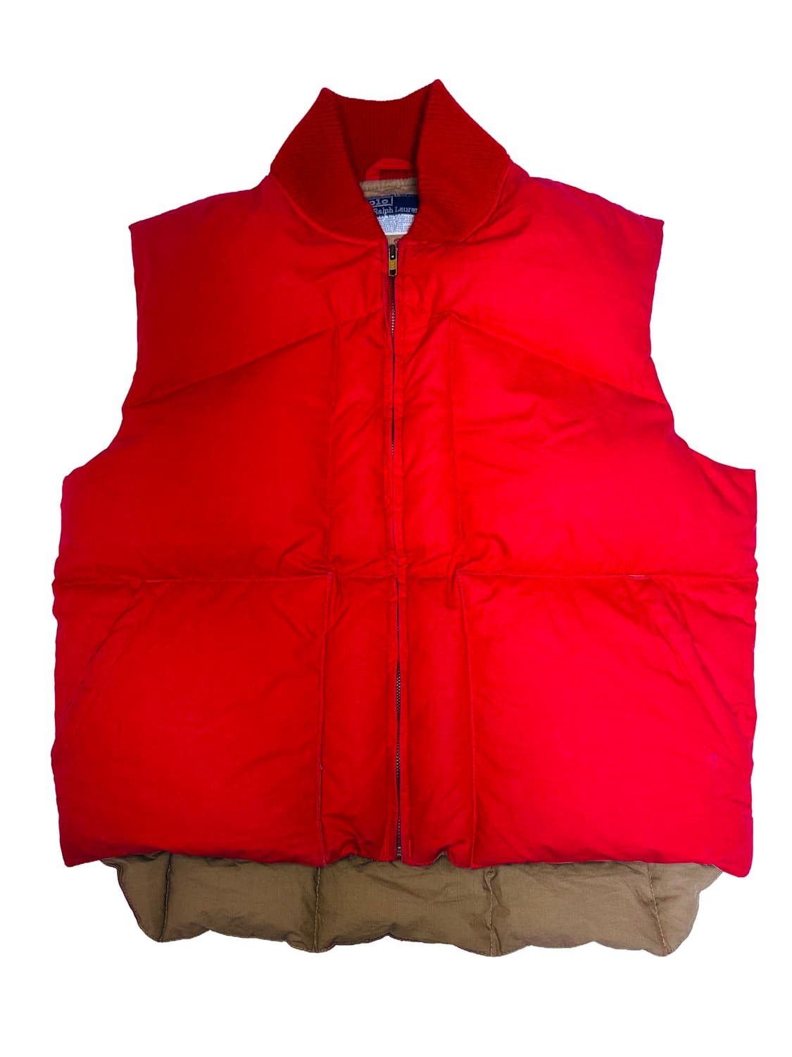 빈티지 90s 폴로 랄프로렌 다운 패딩 베스트 패딩조끼 레드 XL 상품이미지1