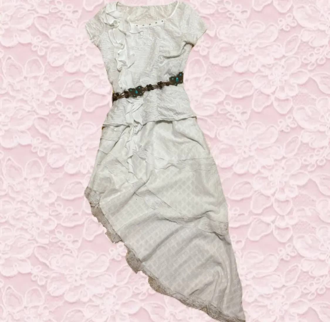 (단품구매가능)빈티지 보헤미안 화이트 레이스 코디셋 상품이미지1